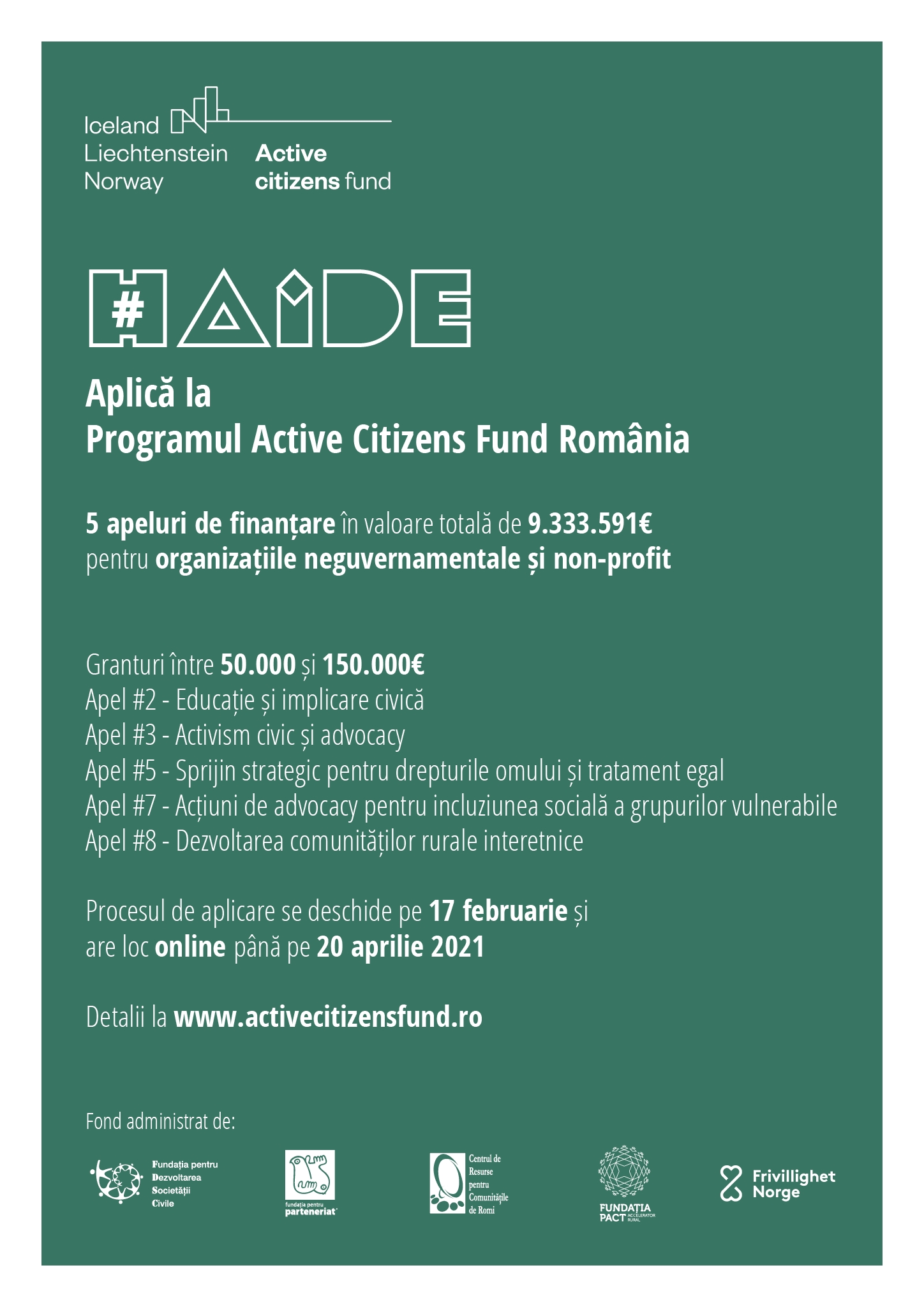 Finanțare de peste 9 milioane euro pentru ONG-uri prin Active Citizens Fund România