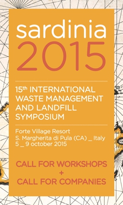 Sardinia 2015. 15th International Waste Management and Landfill Symposium -  From 5th to 9th October 2015